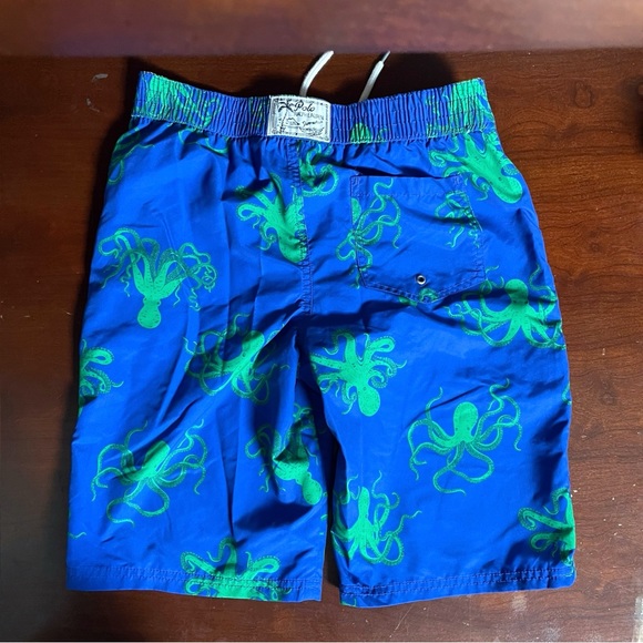 POLO Ralph Lauren Octopus Swim Shorts Blue Lined Drawstrings, Boys 14-16 - Picture 2 of 7